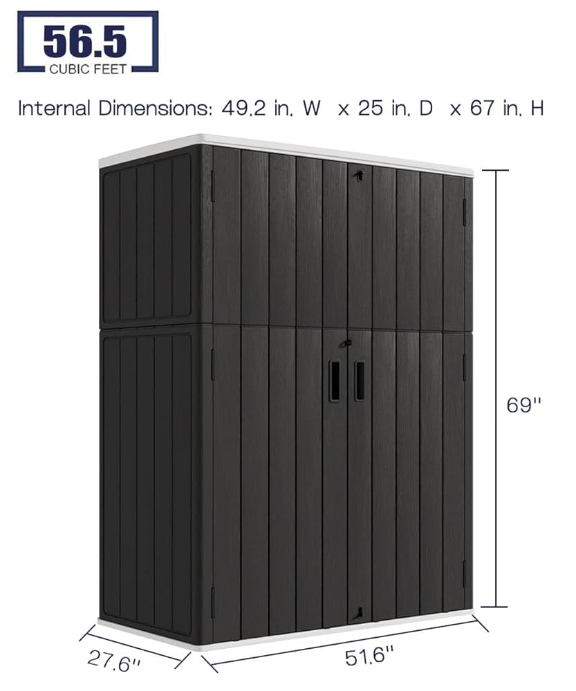 【新品未使用ARBOR UNDERGROUND SERIES 8.5】 Amazon.com : KINYING Outdoor Vertical Storage Shed,57 Cu.ft